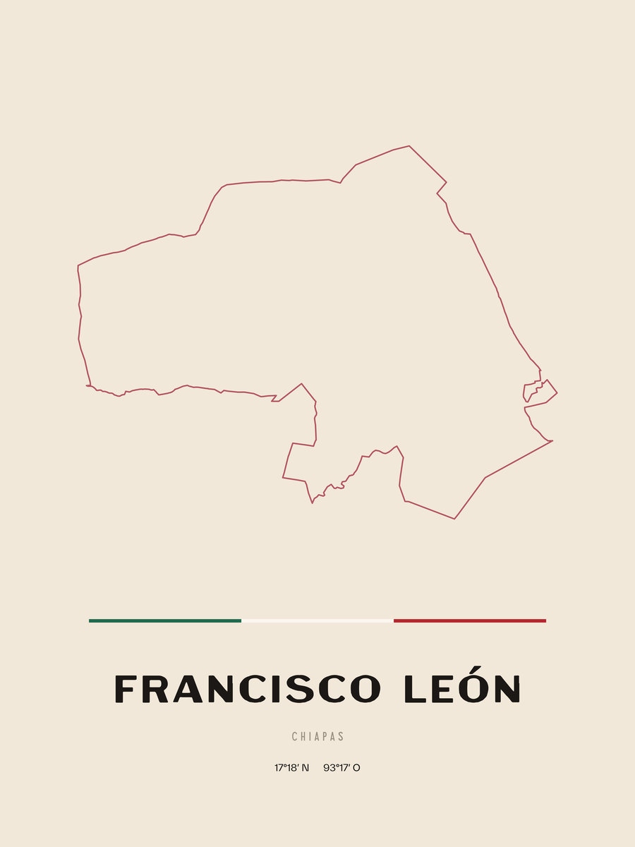Framed poster of Francisco León, Chiapas.
