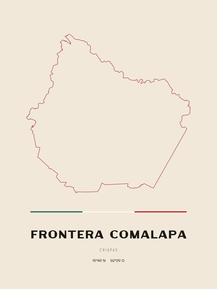 Framed poster of Frontera Comalapa, Chiapas.