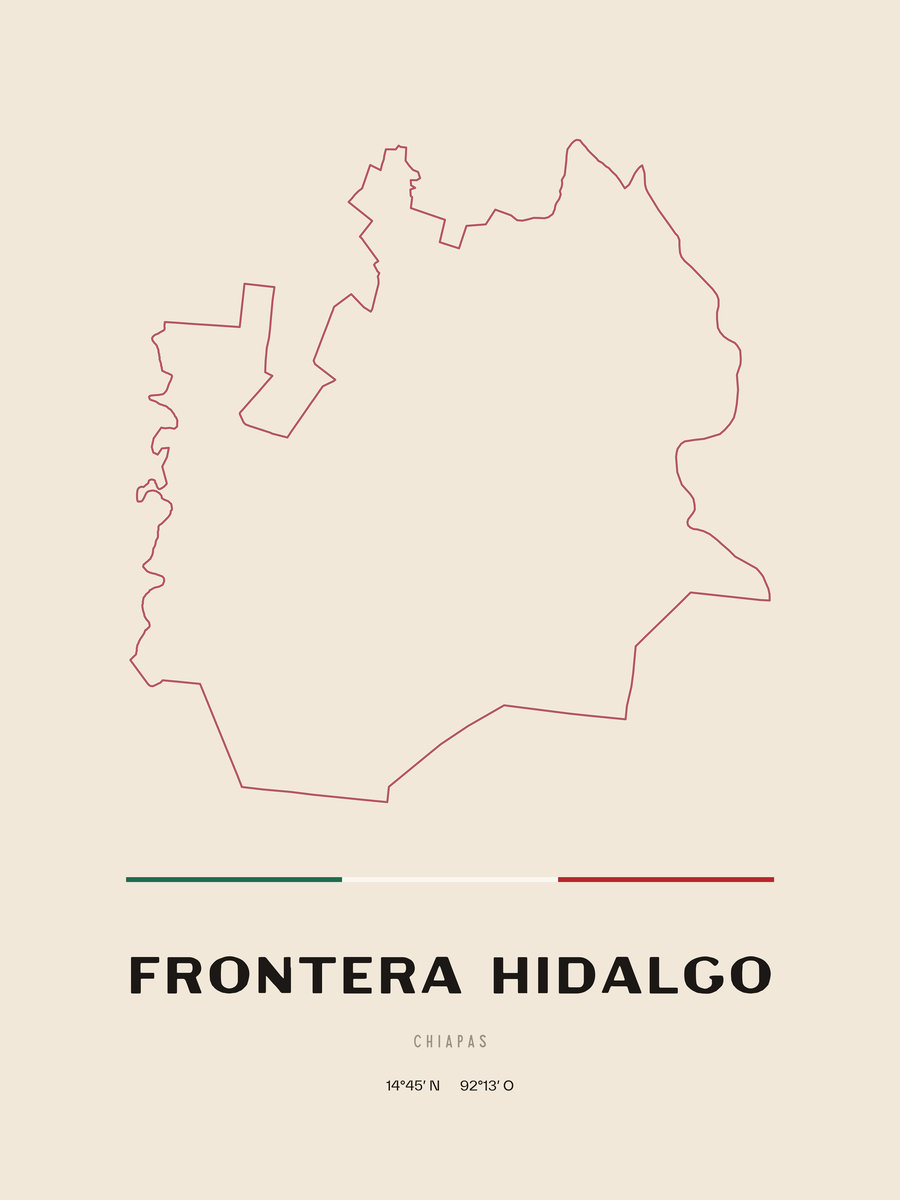 Framed poster of Frontera Hidalgo, Chiapas.