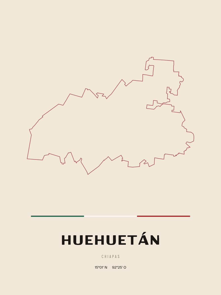 Framed poster of Huehuetán, Chiapas.