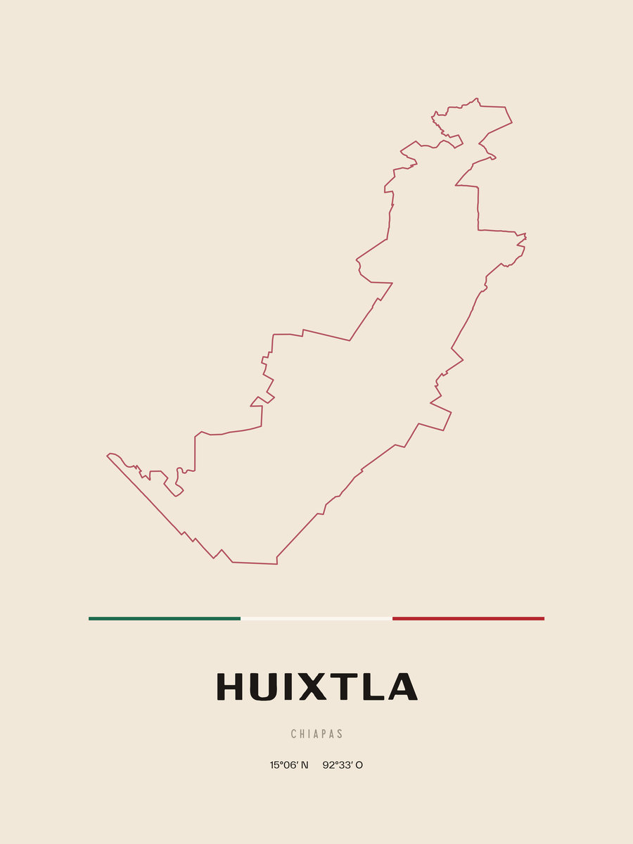 Framed poster of Huixtla, Chiapas.