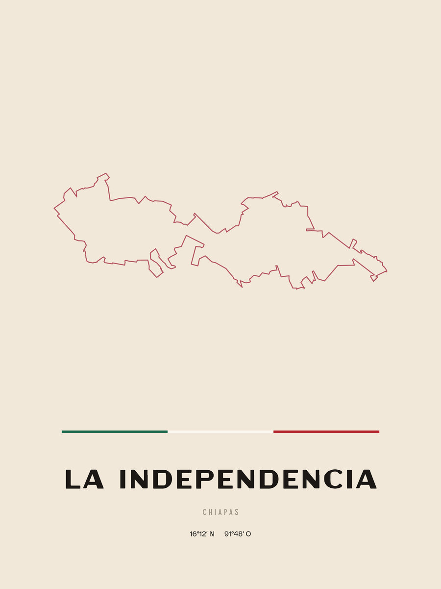 Framed poster of La Independencia, Chiapas.
