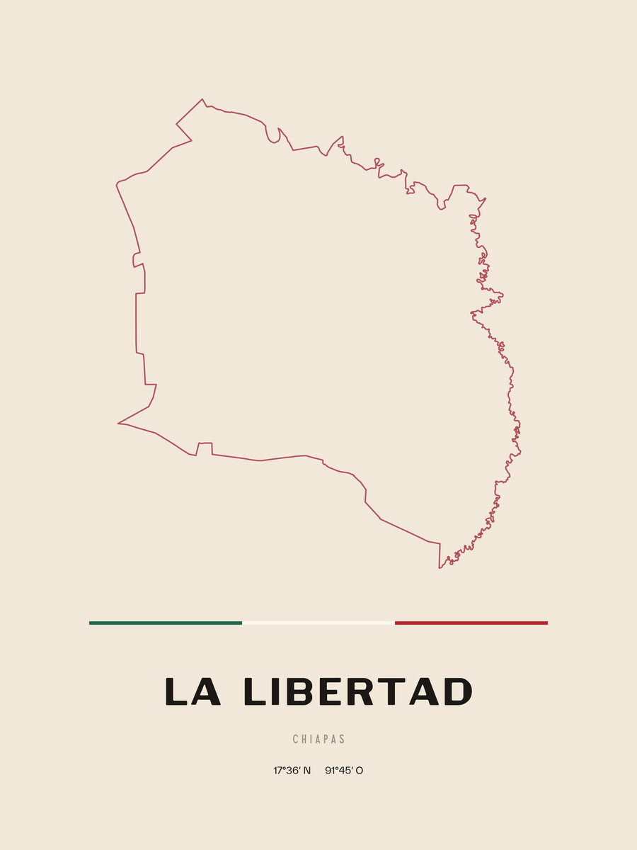 Framed poster of La Libertad, Chiapas.