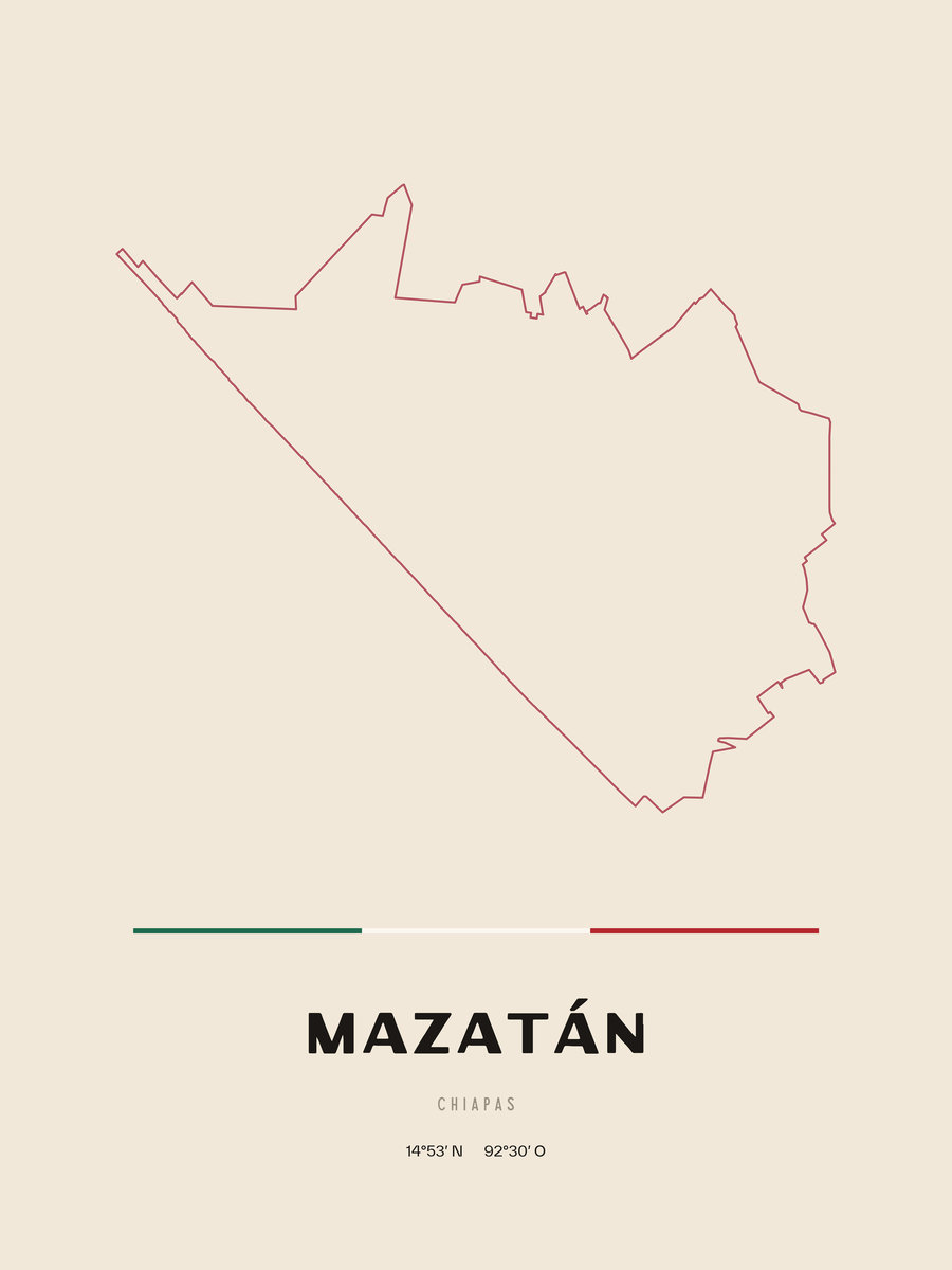 Framed poster of Mazatán, Chiapas.