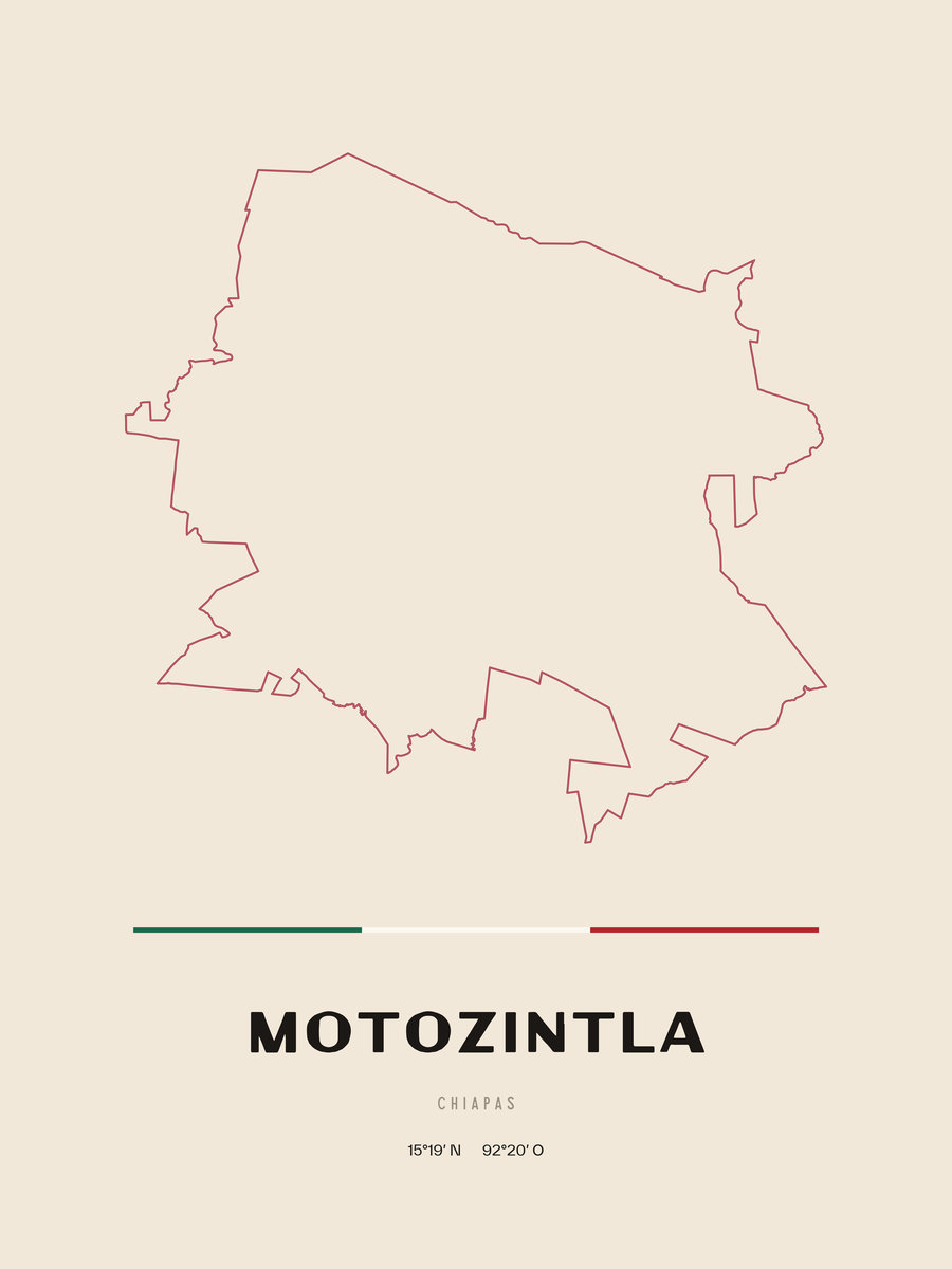 Framed poster of Motozintla, Chiapas.