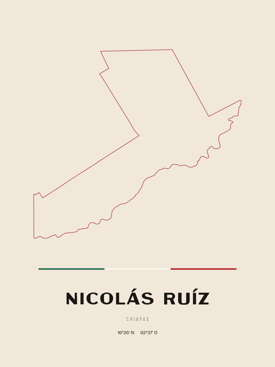 Framed poster of Nicolás Ruíz, Chiapas.