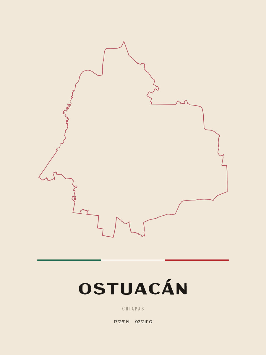 Framed poster of Ostuacán, Chiapas.
