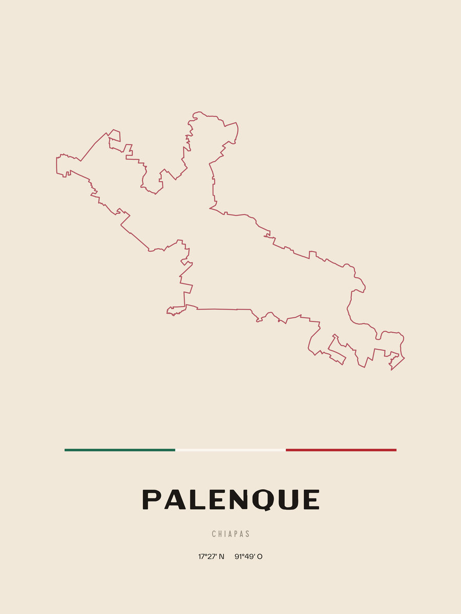 Framed poster of Palenque, Chiapas.