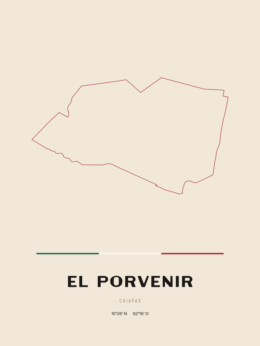 Framed poster of El Porvenir, Chiapas.