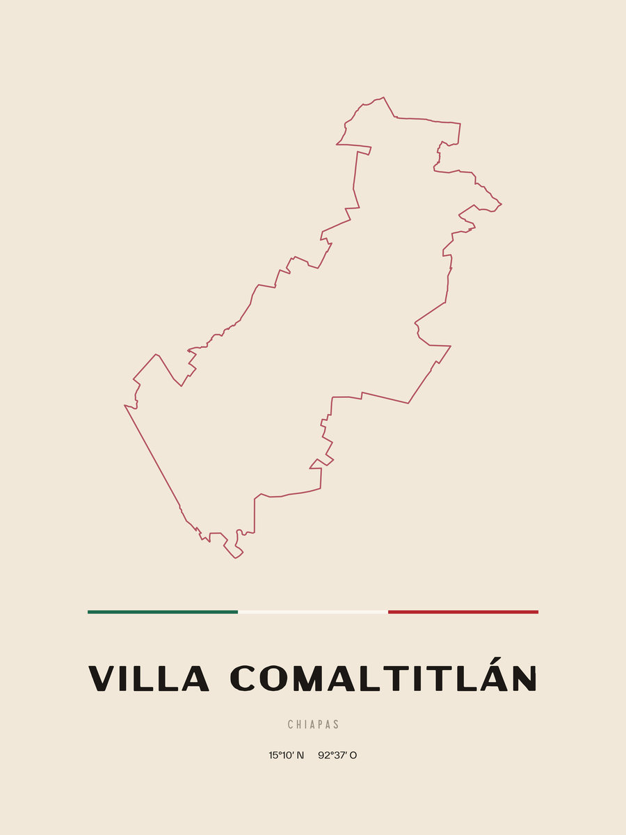 Framed poster of Villa Comaltitlán, Chiapas.