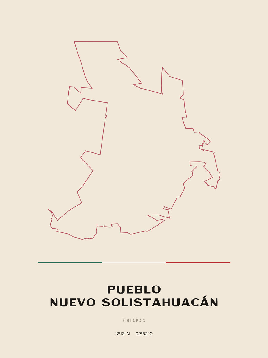 Framed poster of Pueblo Nuevo Solistahuacán, Chiapas.