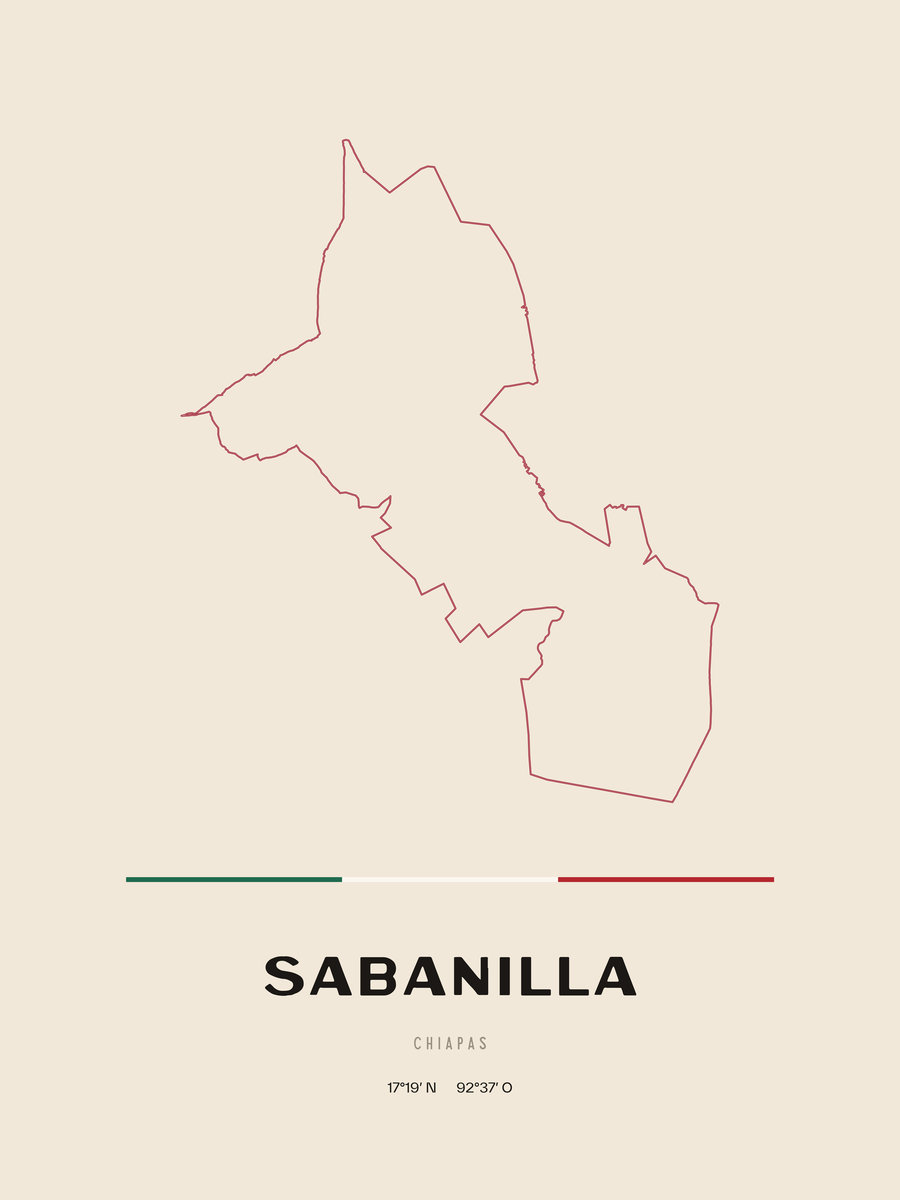 Framed poster of Sabanilla, Chiapas.