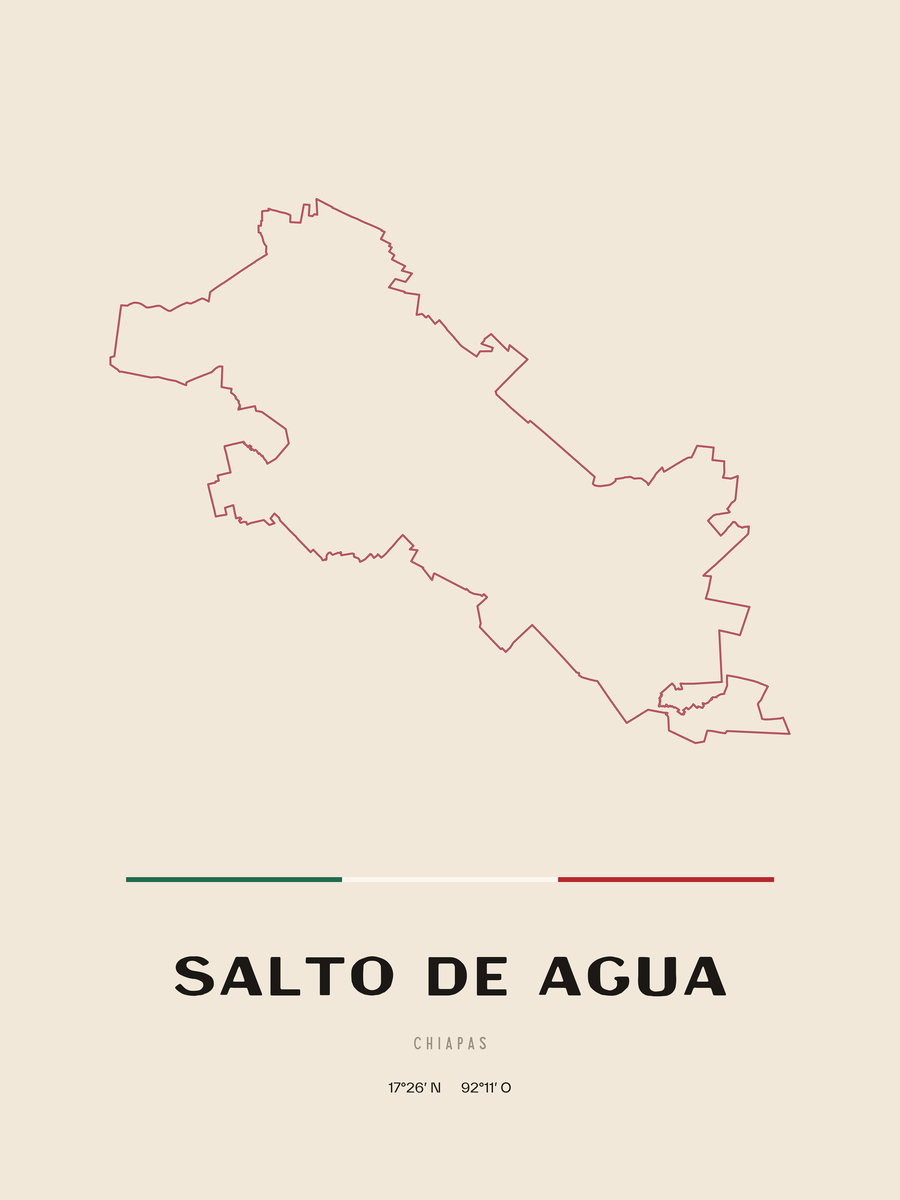 Framed poster of Salto de Agua, Chiapas.