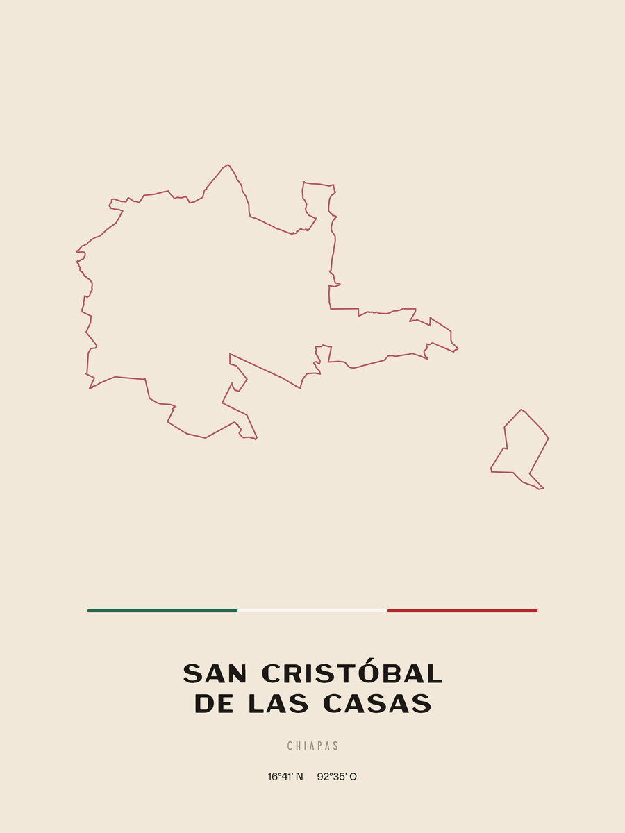 Framed poster of San Cristóbal de las Casas, Chiapas.