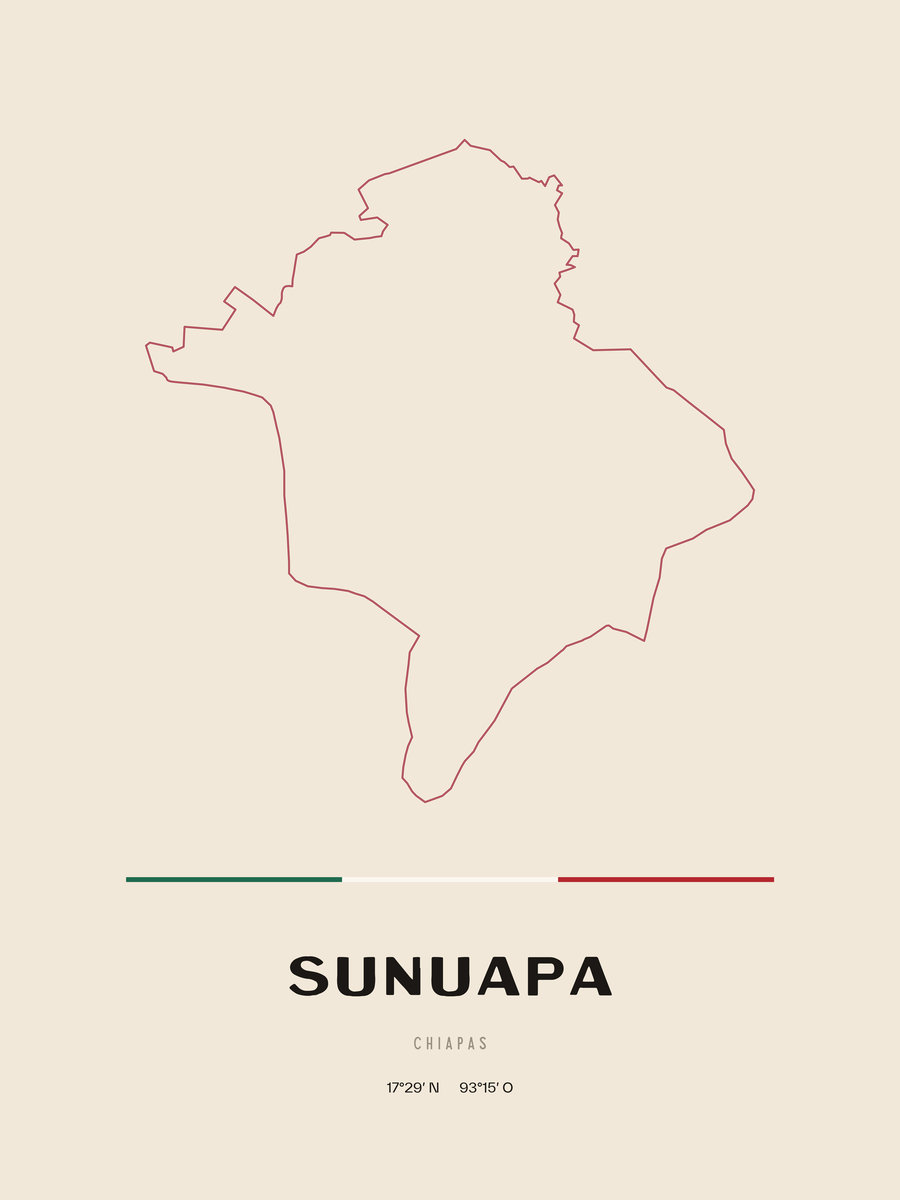 Framed poster of Sunuapa, Chiapas.
