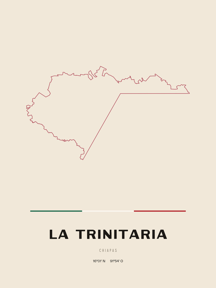 Framed poster of La Trinitaria, Chiapas.