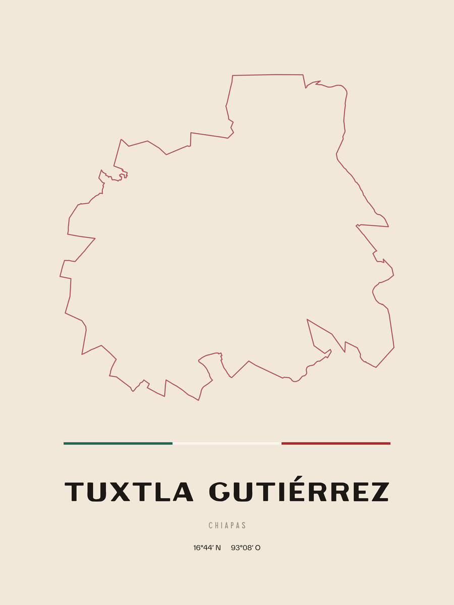 Framed poster of Tuxtla Gutiérrez, Chiapas.