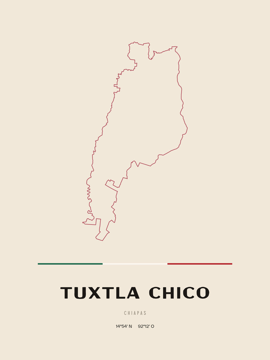 Framed poster of Tuxtla Chico, Chiapas.