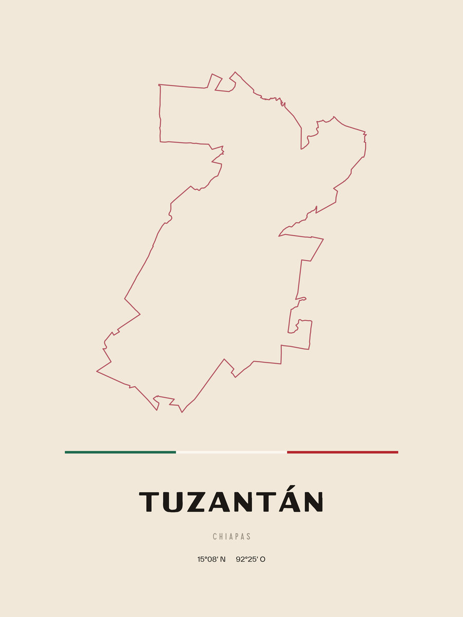 Framed poster of Tuzantán, Chiapas.