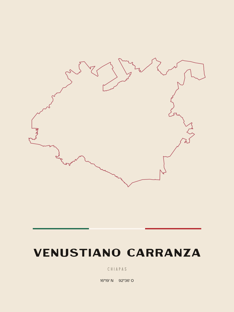 Framed poster of Venustiano Carranza, Chiapas.