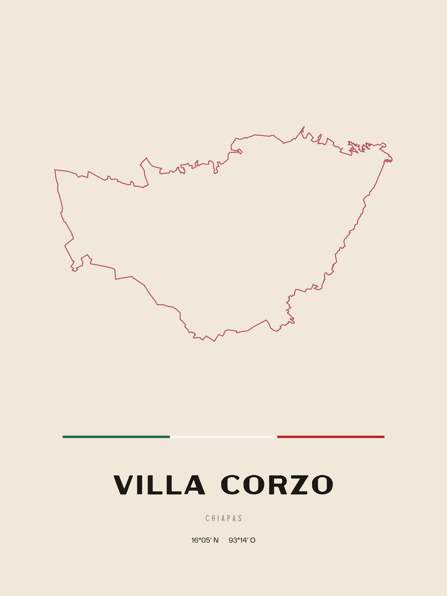 Framed poster of Villa Corzo, Chiapas.