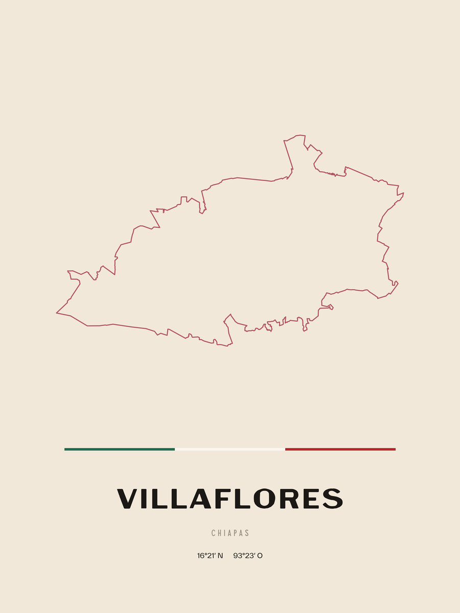 Framed poster of Villaflores, Chiapas.