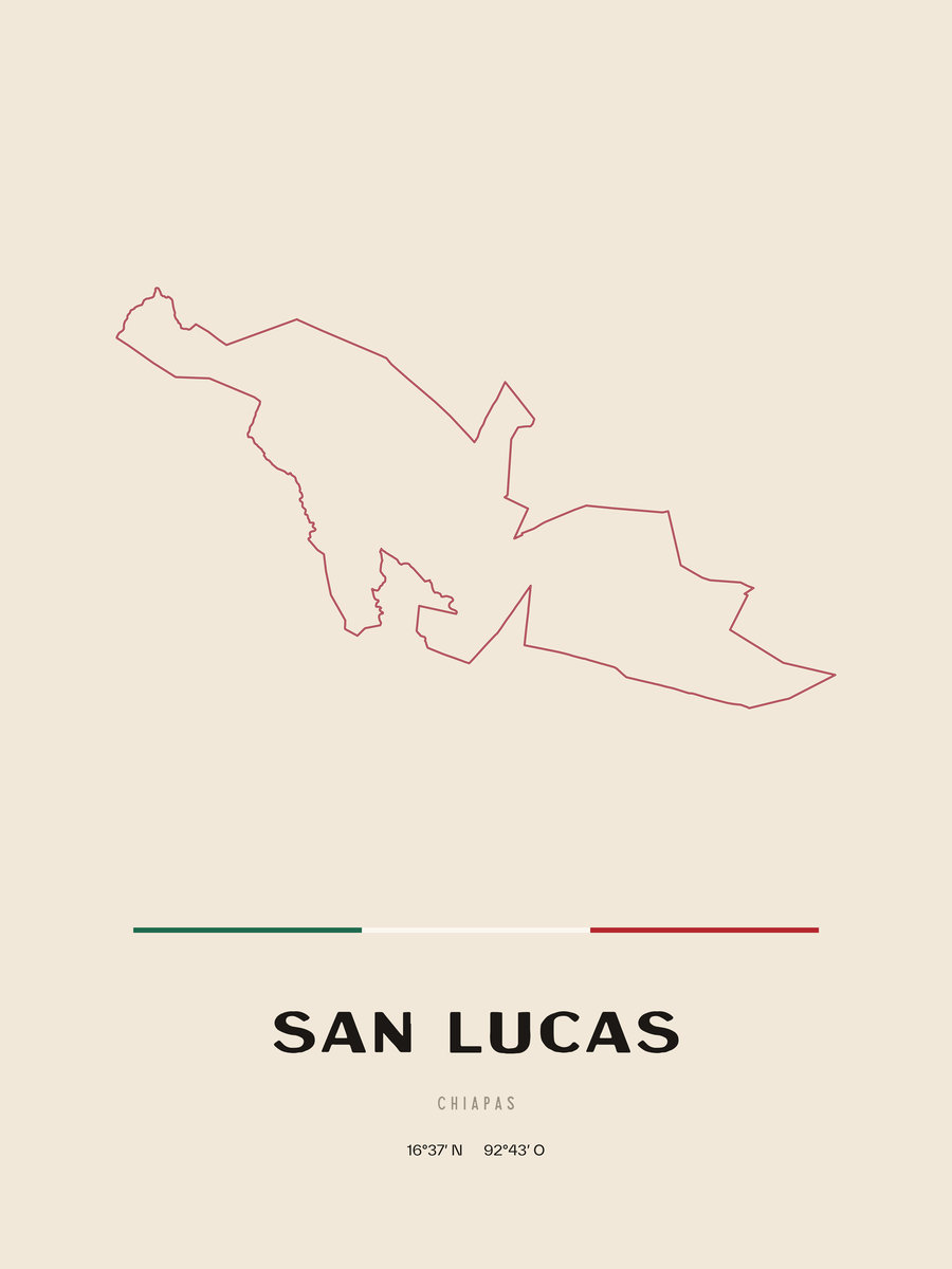 Framed poster of San Lucas, Chiapas.