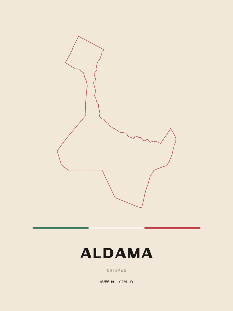 Framed poster of Aldama, Chiapas.