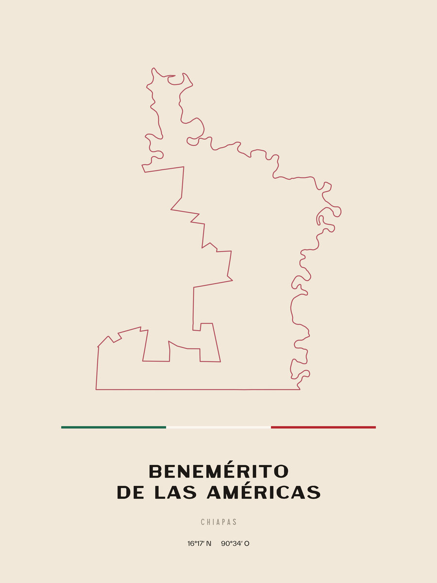Framed poster of Benemérito de las Américas, Chiapas.