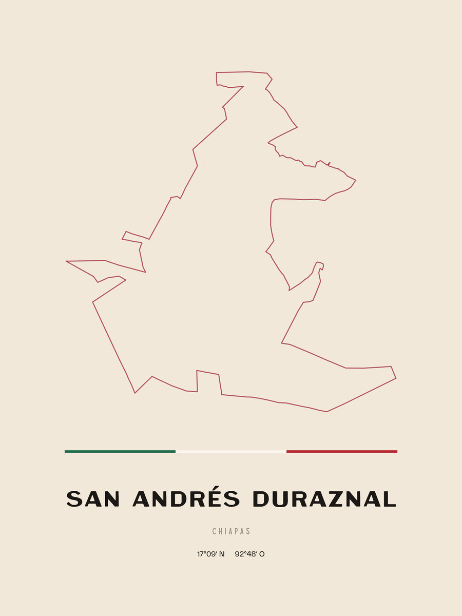 Framed poster of San Andrés Duraznal, Chiapas.