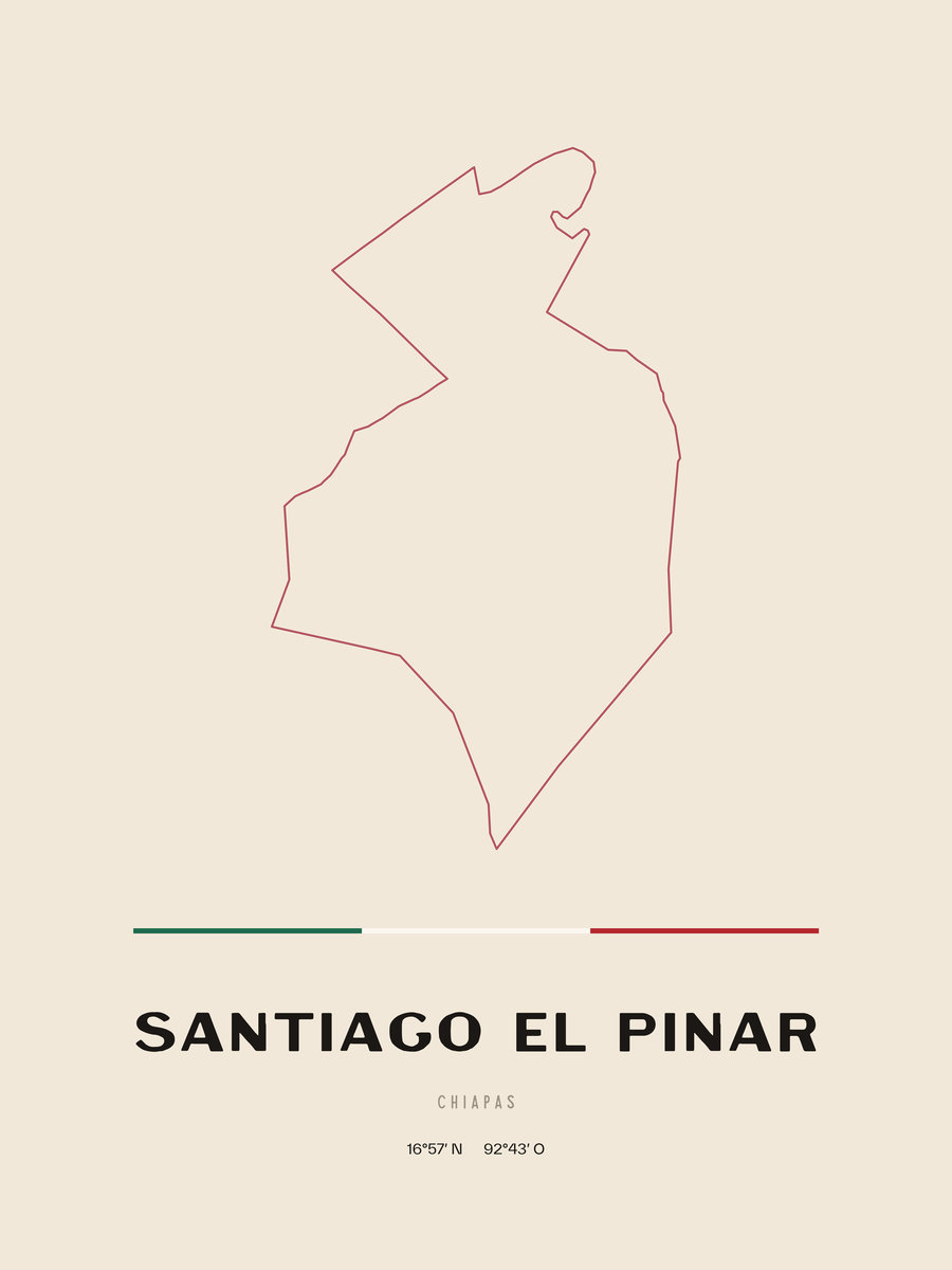 Framed poster of Santiago el Pinar, Chiapas.