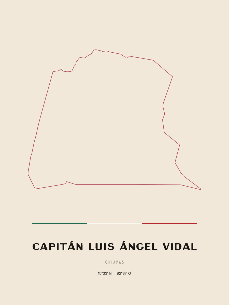 Framed poster of Capitán Luis Ángel Vidal, Chiapas.