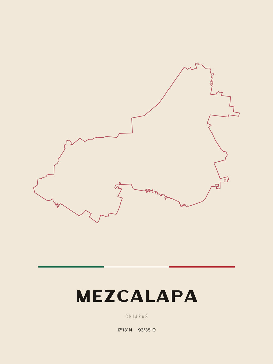 Framed poster of Mezcalapa, Chiapas.