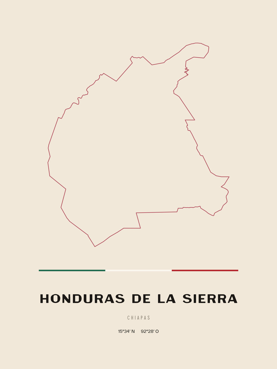 Framed poster of Honduras de la Sierra, Chiapas.