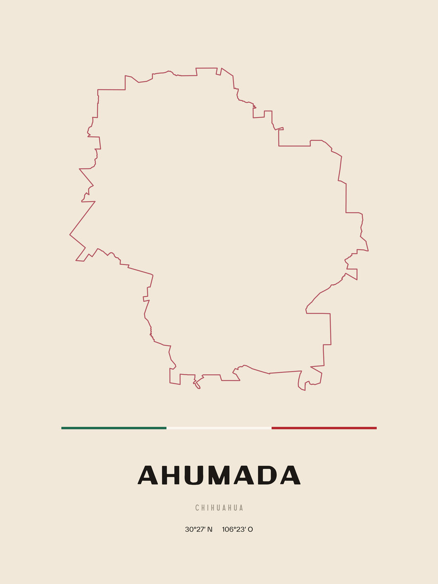 Framed poster of Ahumada, Chihuahua.