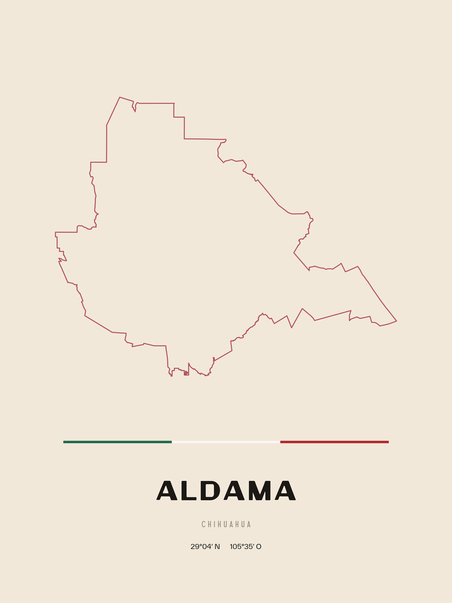 Framed poster of Aldama, Chihuahua.