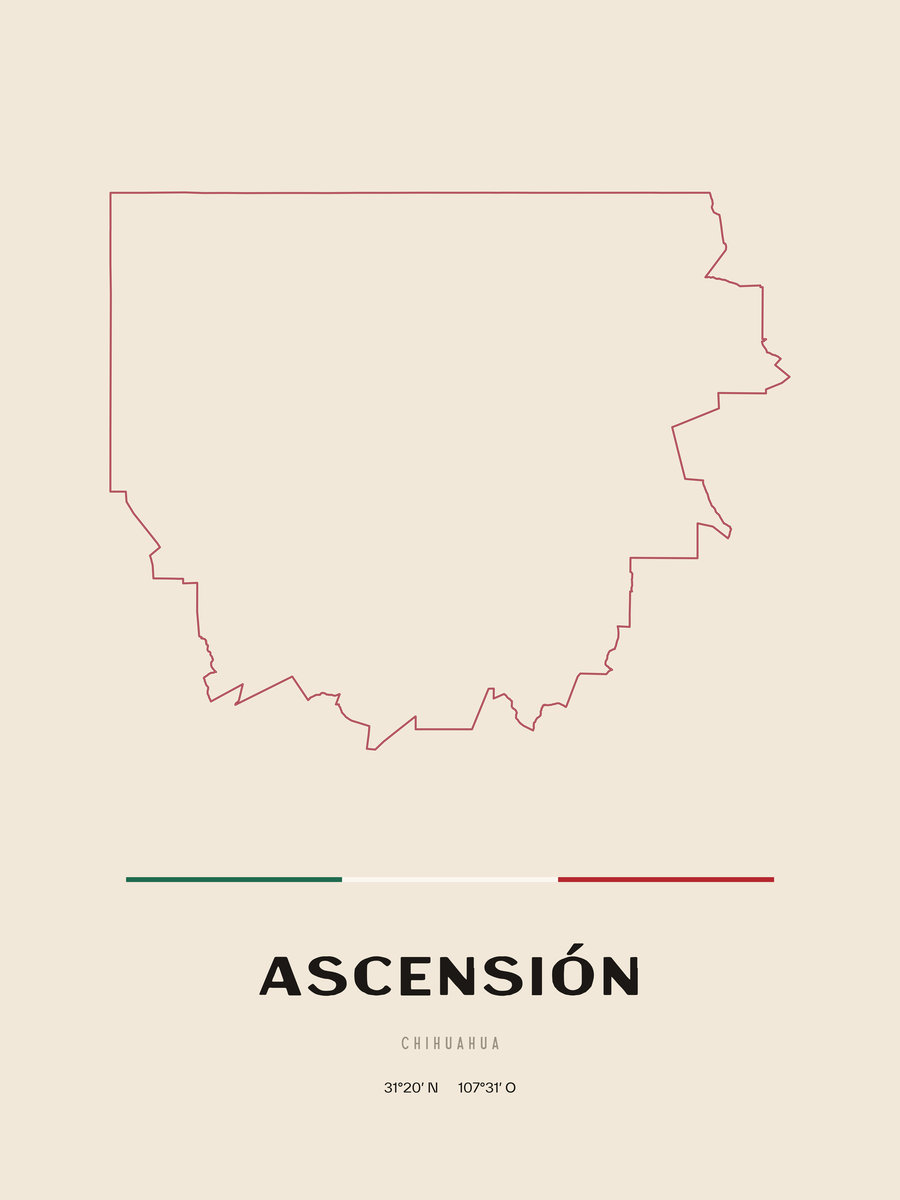 Framed poster of Ascensión, Chihuahua.