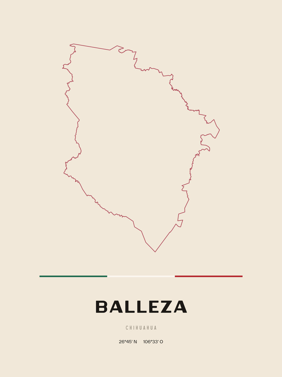 Framed poster of Balleza, Chihuahua.