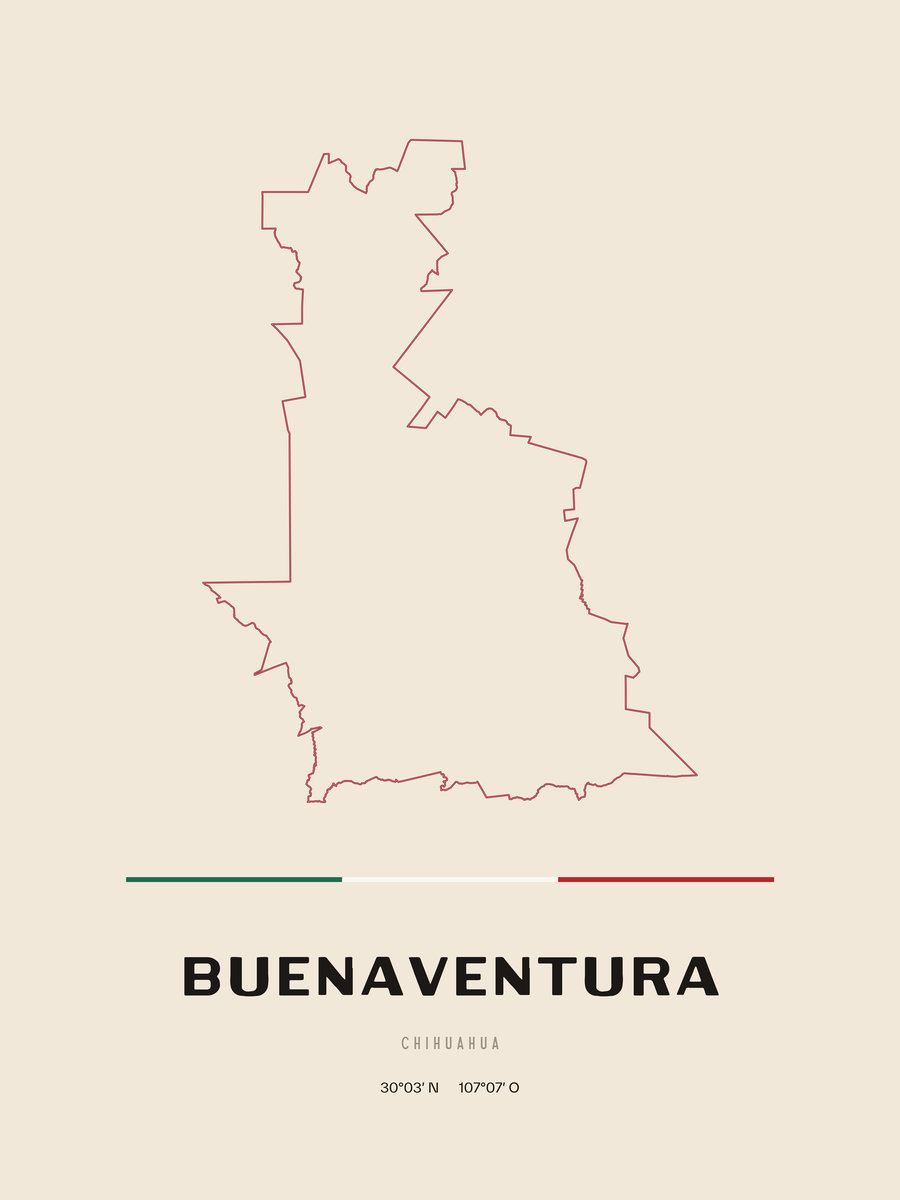 Framed poster of Buenaventura, Chihuahua.