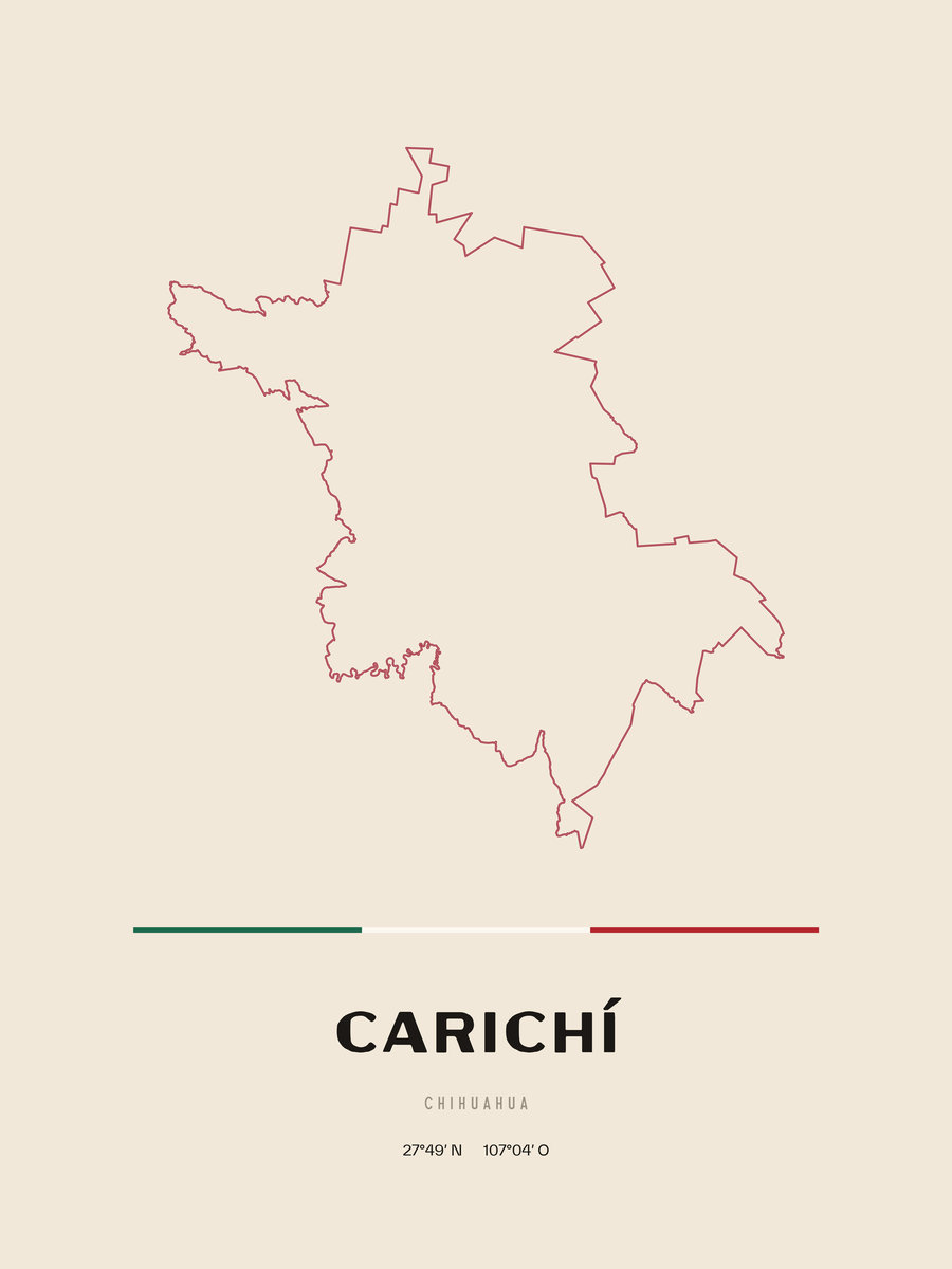 Framed poster of Carichí, Chihuahua.