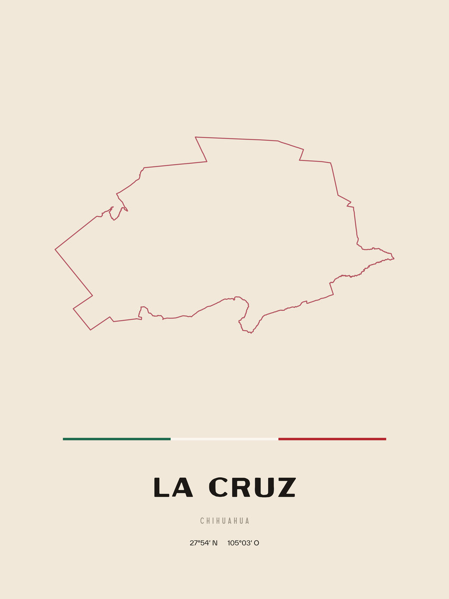 Framed poster of La Cruz, Chihuahua.