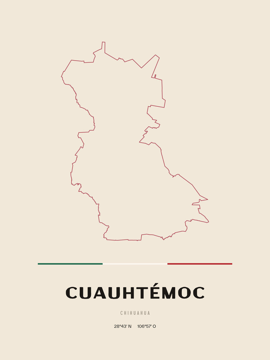 Framed poster of Cuauhtémoc, Chihuahua.