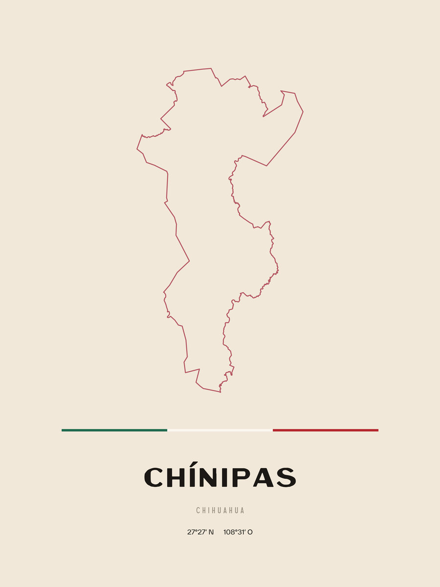 Framed poster of Chínipas, Chihuahua.