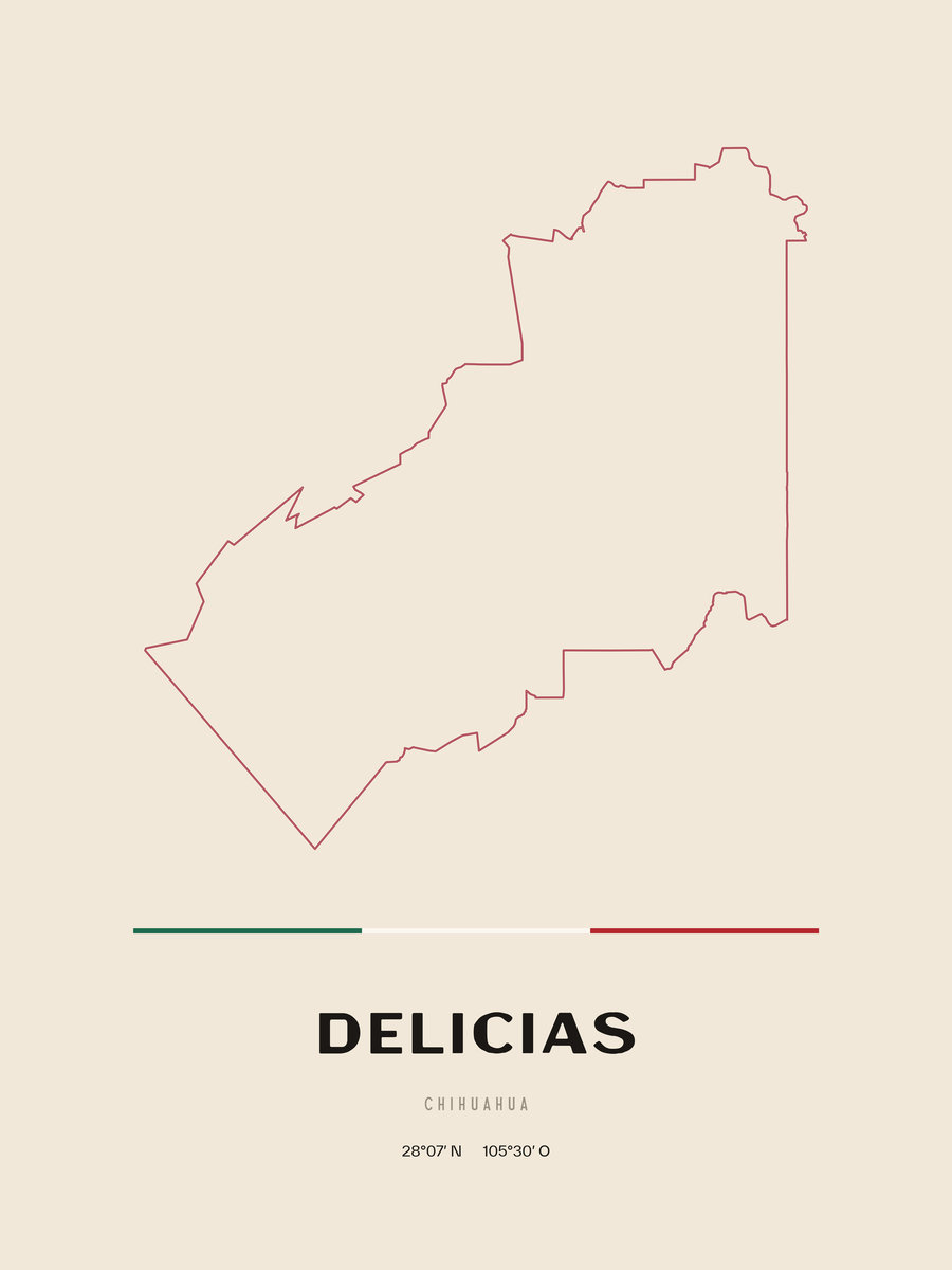 Framed poster of Delicias, Chihuahua.