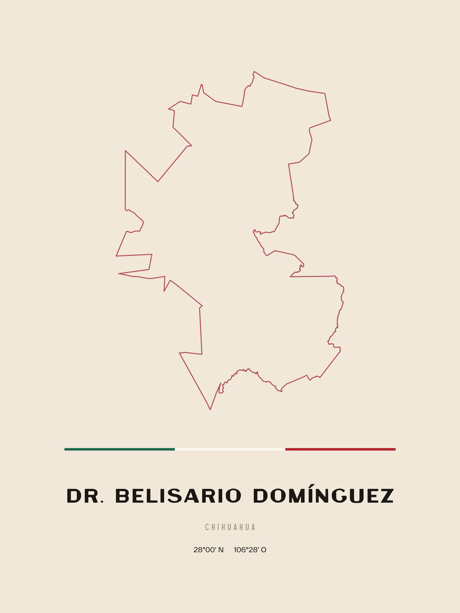 Framed poster of Dr. Belisario Domínguez, Chihuahua.