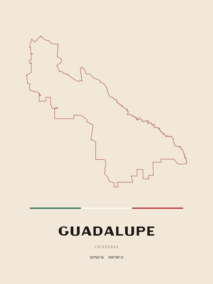 Framed poster of Guadalupe, Chihuahua.