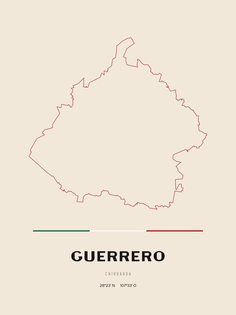 Framed poster of Guerrero, Chihuahua.
