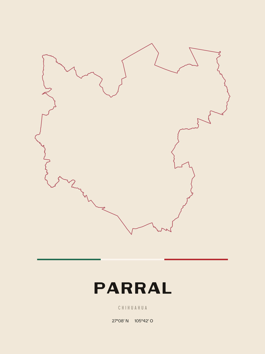 Framed poster of Parral, Chihuahua.