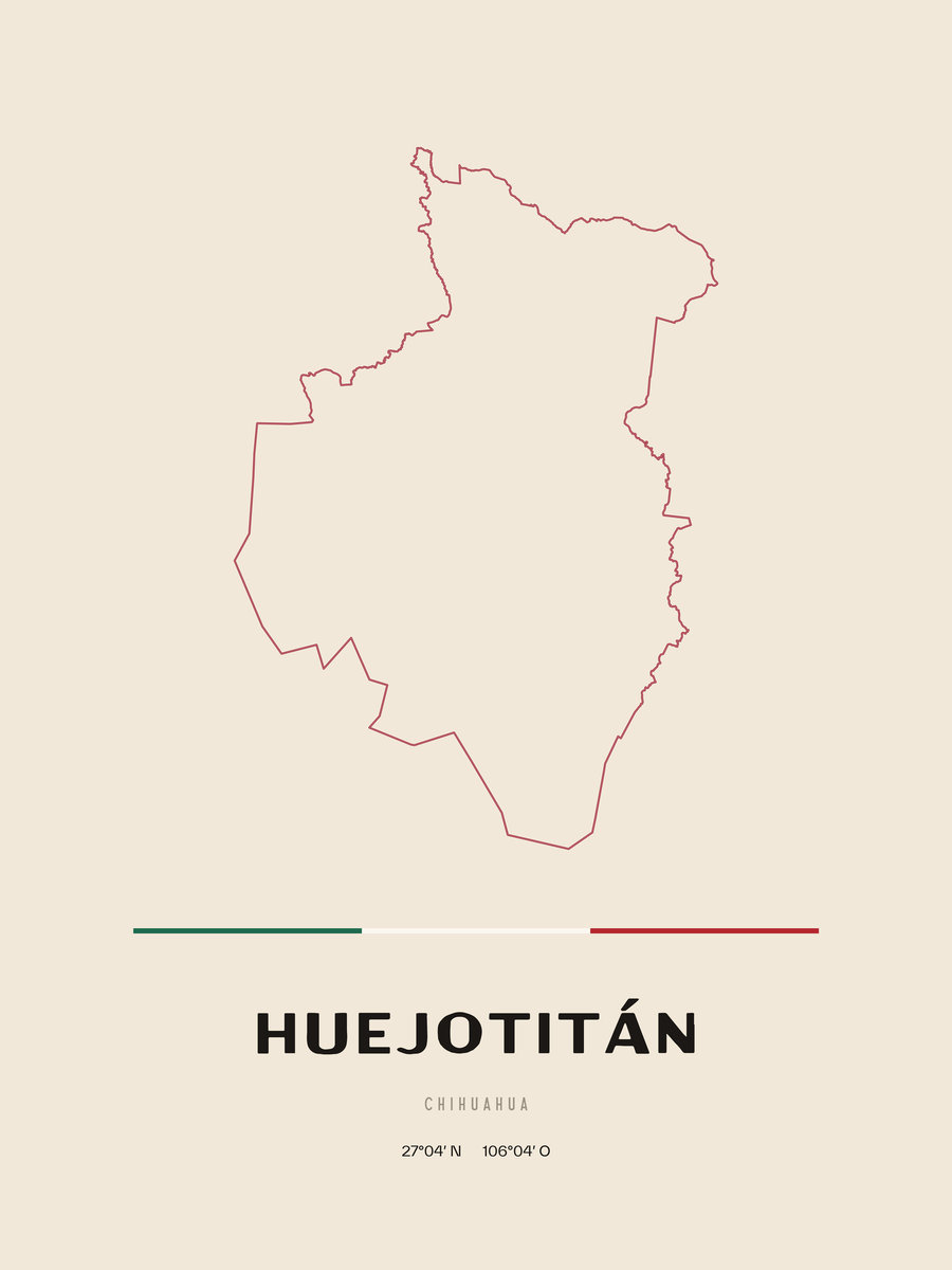 Framed poster of Huejotitán, Chihuahua.