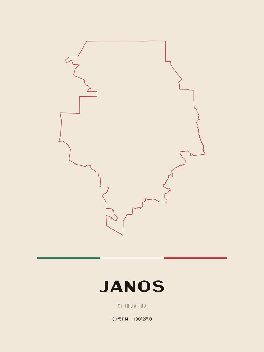 Framed poster of Janos, Chihuahua.